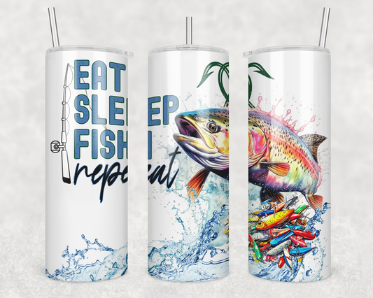 Eat, Sleep, Fish Repeat Tumbler