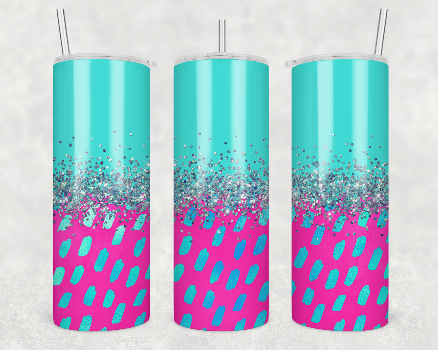 Teal & Hot Pink Tumbler