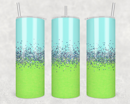 Baby Blue & Lime Green Tumbler
