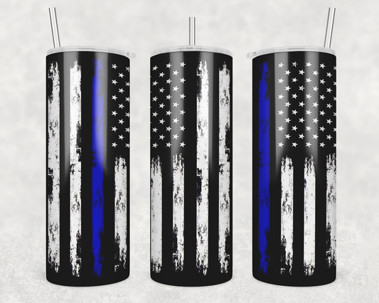 Blue Line Flag Tumbler