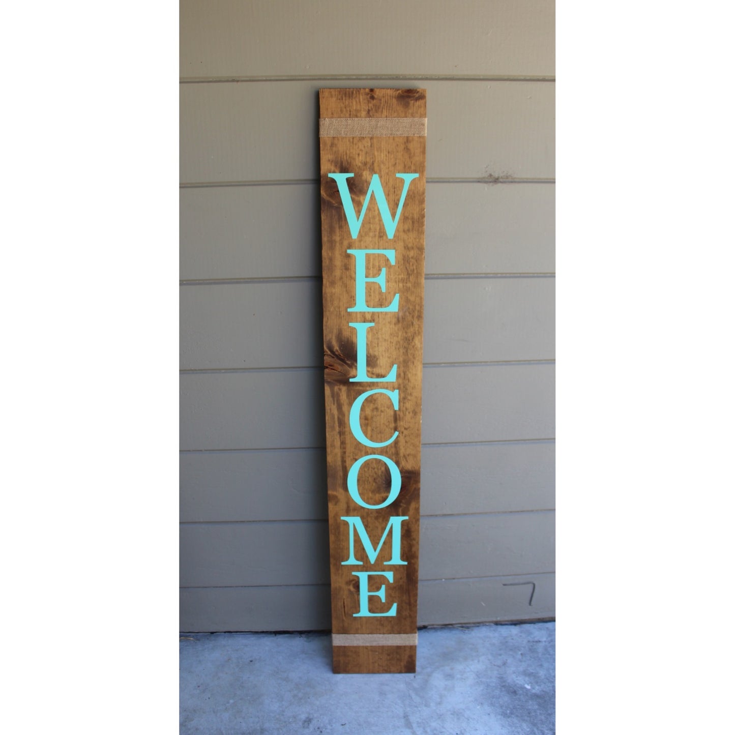 Welcome Sign With Burlap