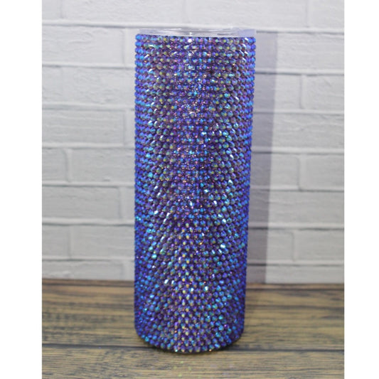 Purple Glass Rhinestone Tumbler