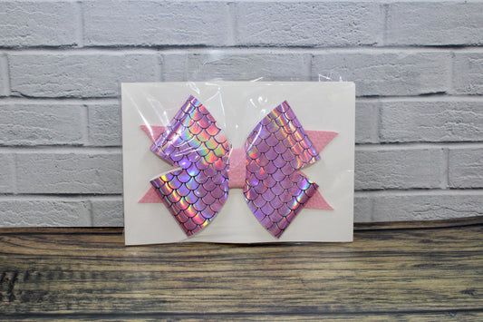 Pink Mermaid Scales Hair Bow