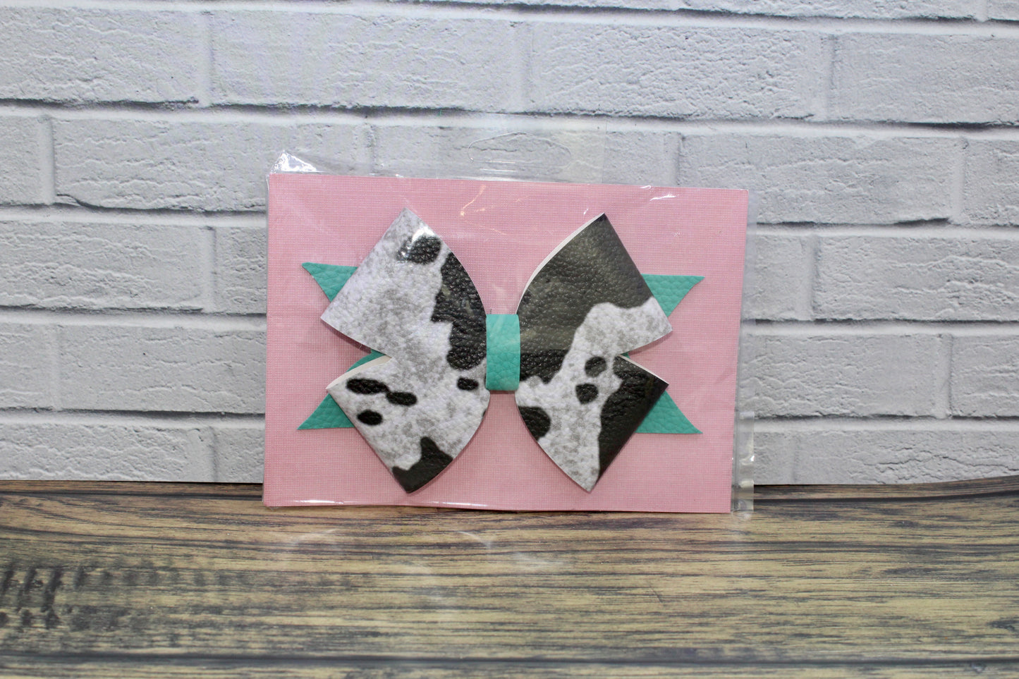 Cow Print Hair Bow