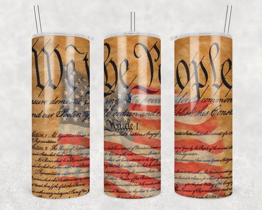 We The People American Flag Tumbler