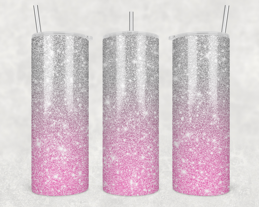 Silver To Pink Ombre Tumbler