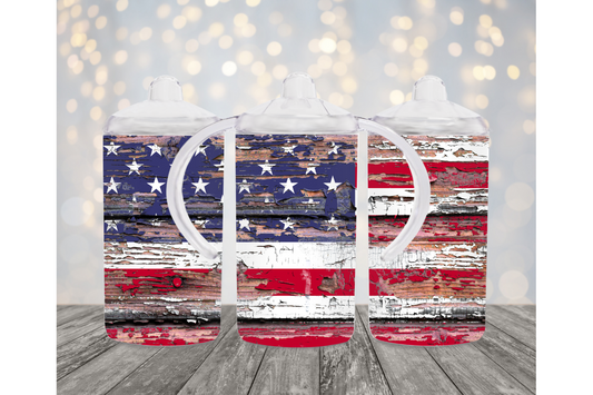 Distressed American Flag Sippy Cup