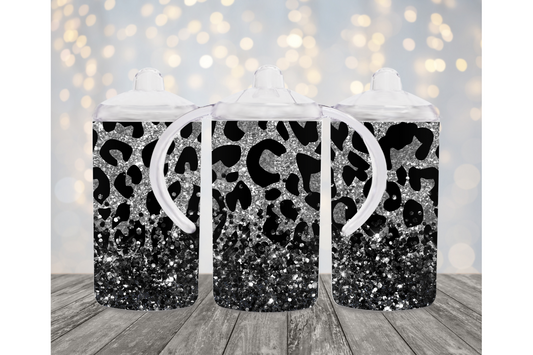 Black & Gray Cheetah Sippy Cup