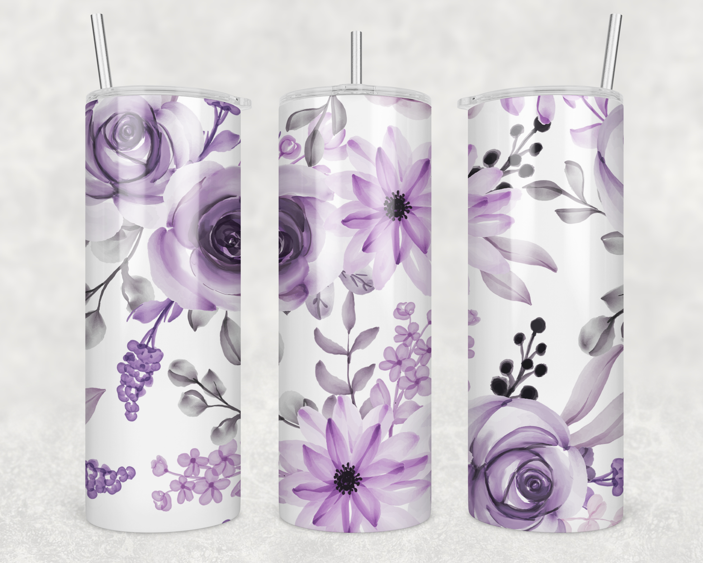 Purple Flowers Tumbler