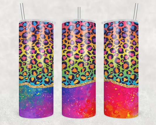 Neon Cheetah Print Tumbler