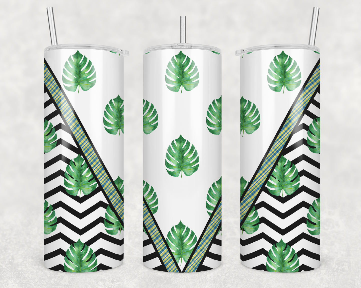 Chevron Monstera Tumbler