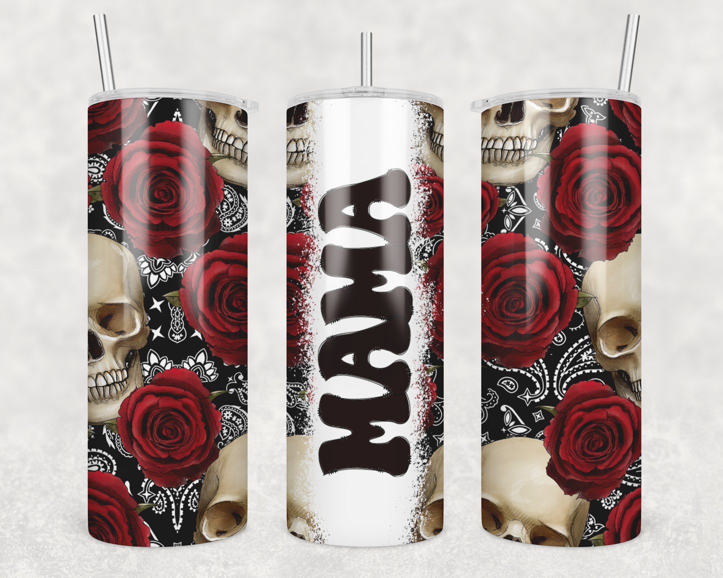 Skull & Roses Mama Tumbler