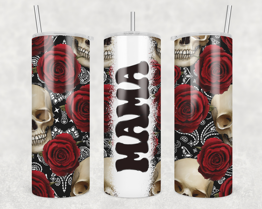 Skull & Roses Mama Tumbler