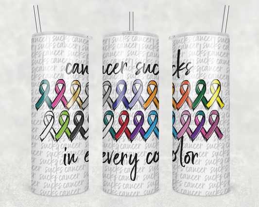 Cancer Sucks in Every Color Tumbler