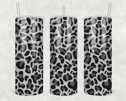 Gray Cheetah Print Tumbler
