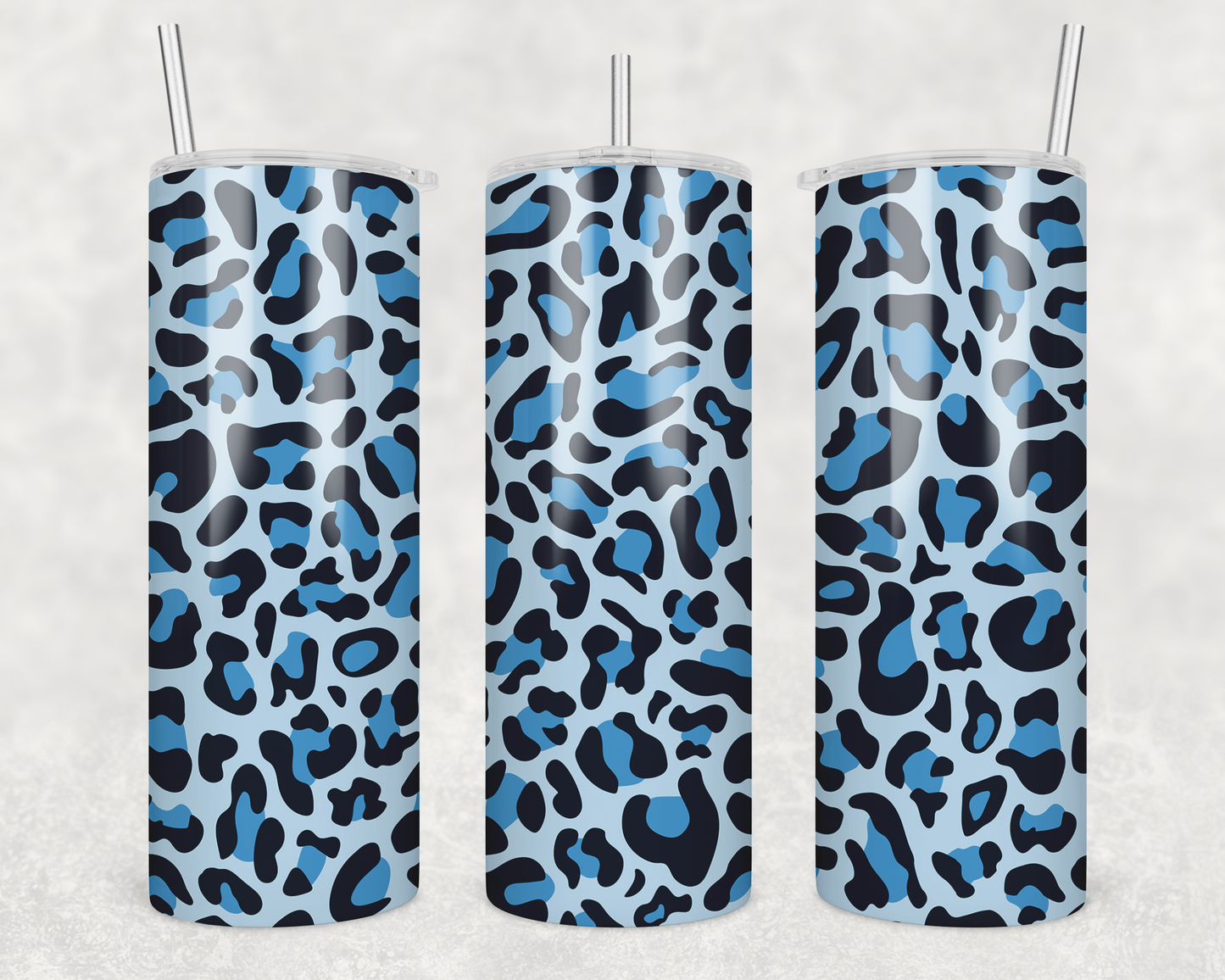 Blue Cheetah Print Tumbler