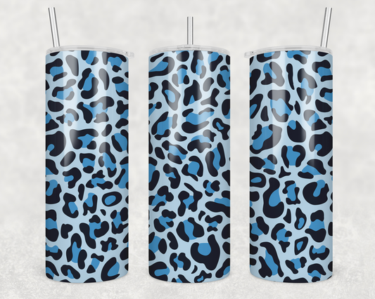 Blue Cheetah Print Tumbler