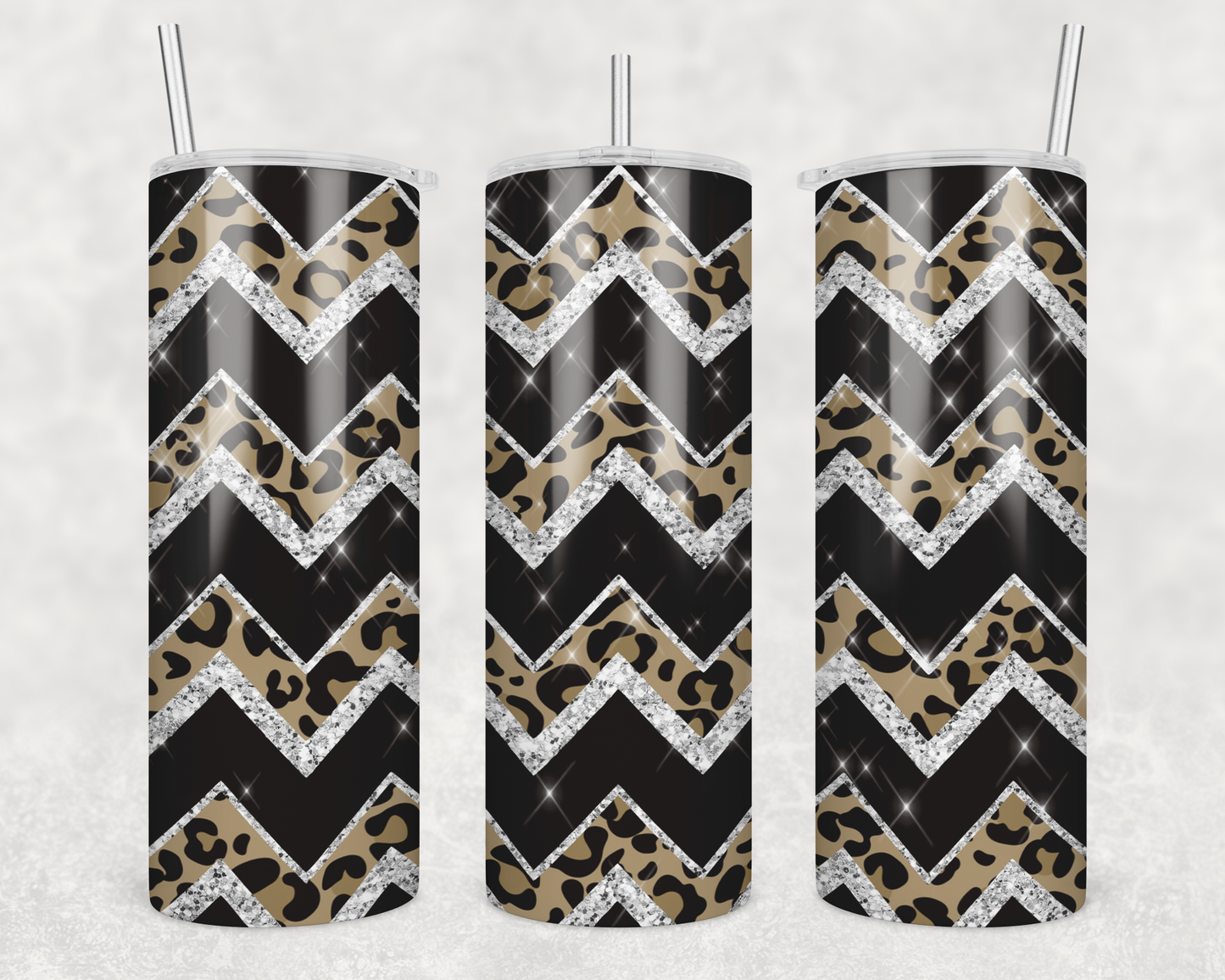 Black & Silver Chevy Cheetah Print Tumbler