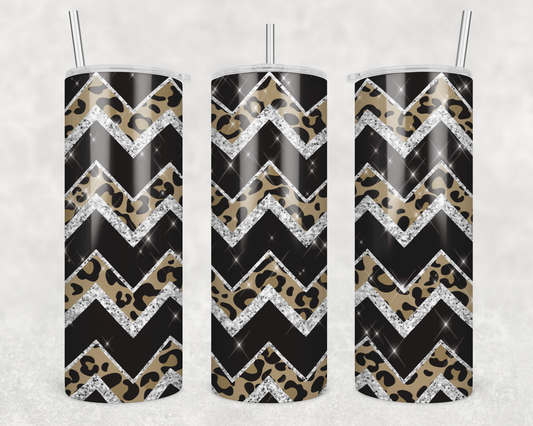 Black & Silver Chevy Cheetah Print Tumbler