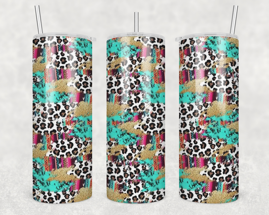 Patchy Leopard Print Tumbler