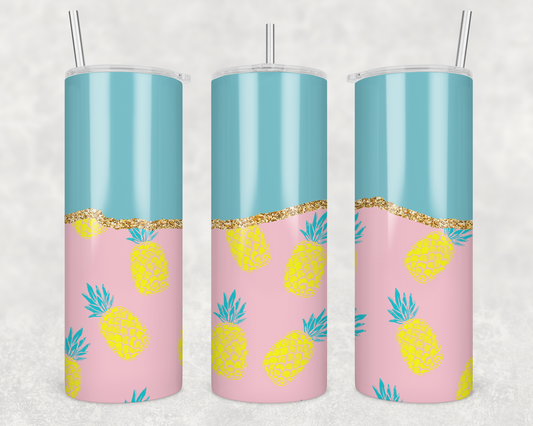 Pink & Blue Pineapple Tumbler