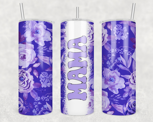 Purple Mama With Flowers Tumbler