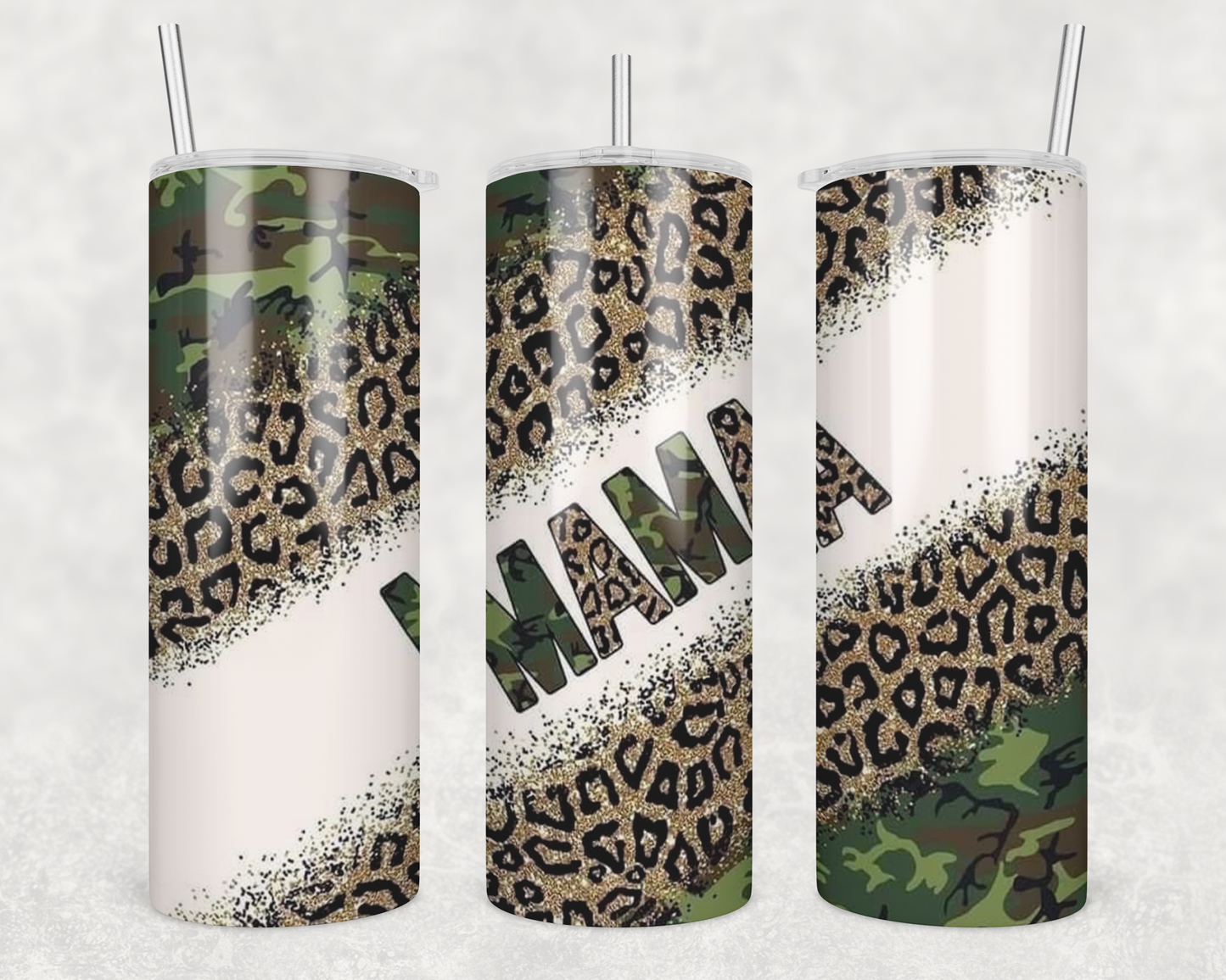 Mama Cheetah Print & Camouflage Tumbler