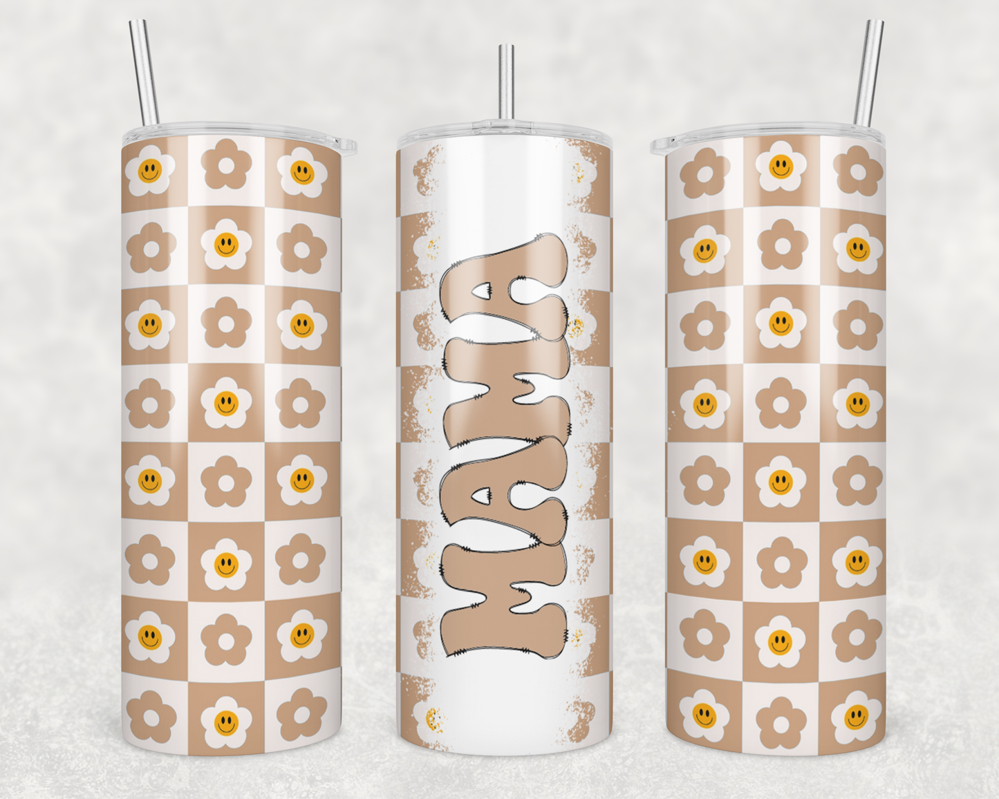 Tan Retro Mama Tumbler