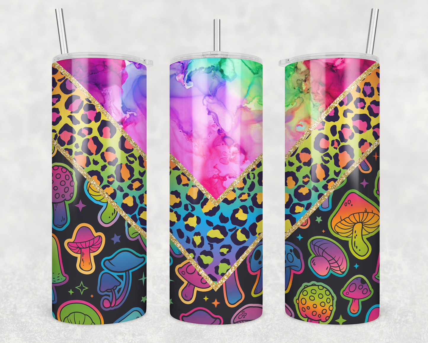 Neon Rainbow V Split Tumbler