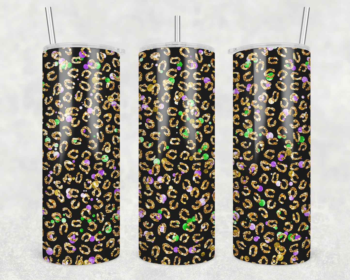 Cheetah Print With Purple & Green Tumbler