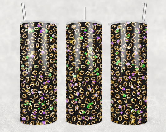 Cheetah Print With Purple & Green Tumbler