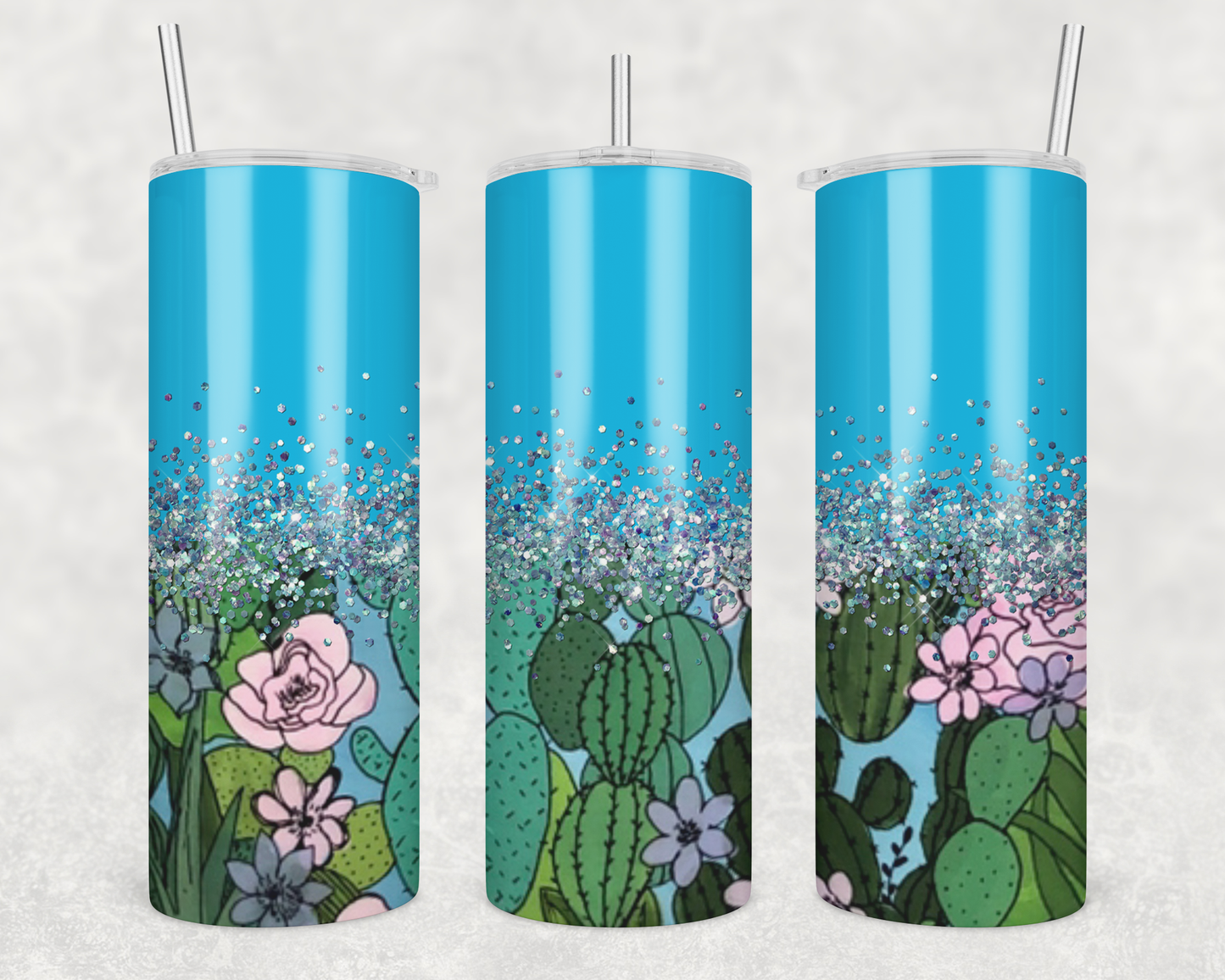 Blue Cactus Tumbler