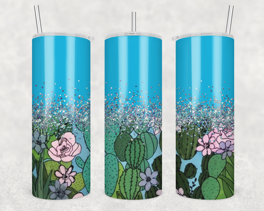 Blue Cactus Tumbler