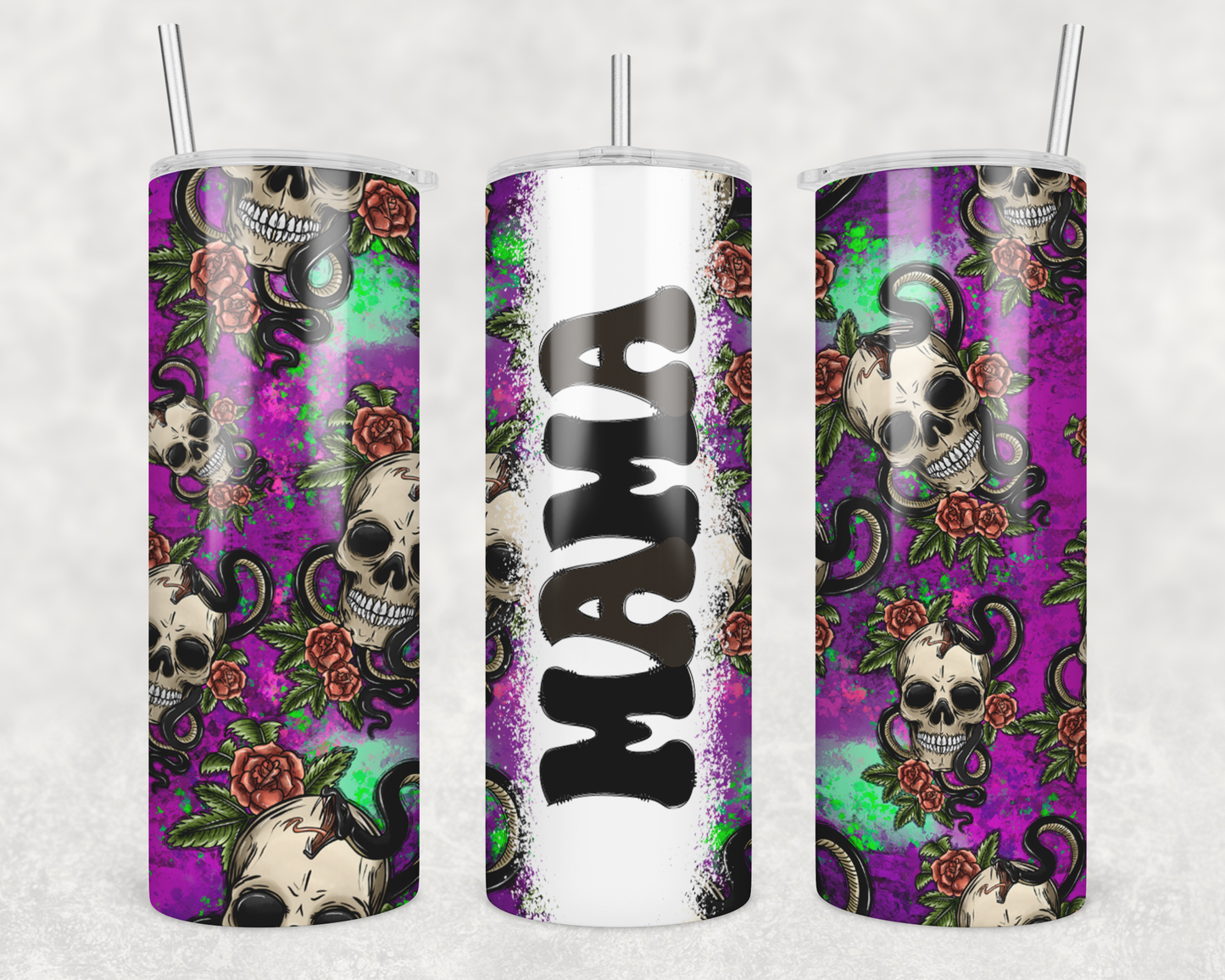 Purple With Skulls Tumbler