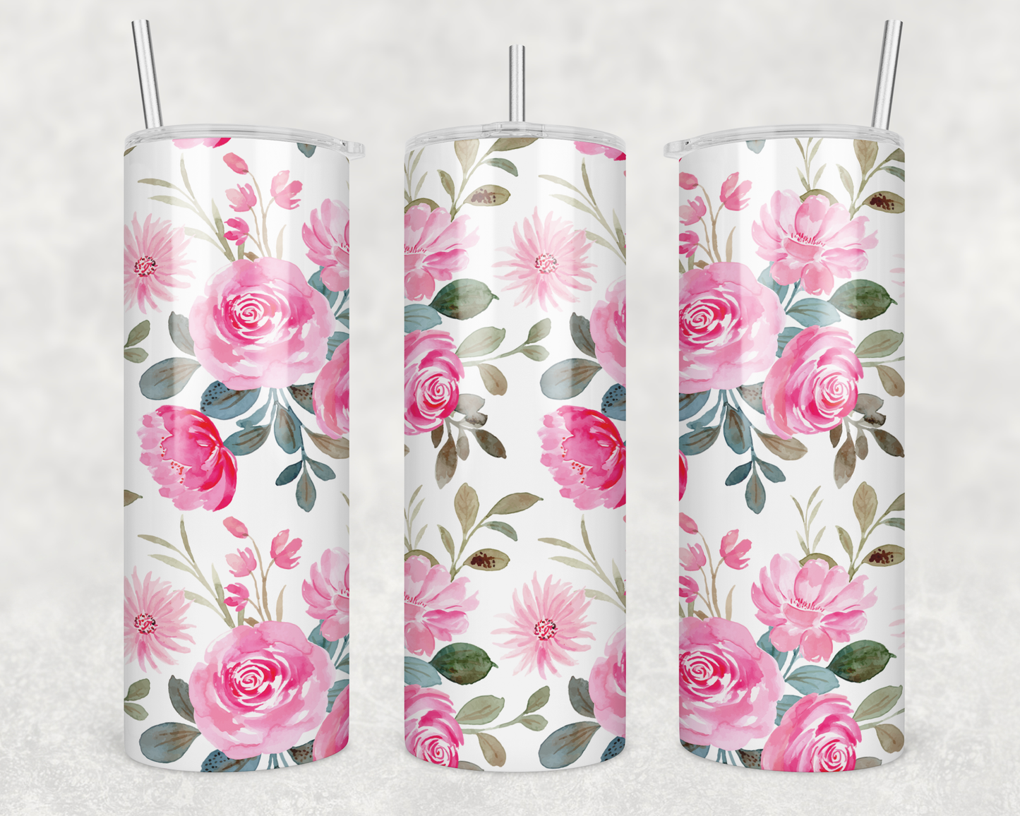 Pink Flowers Tumbler