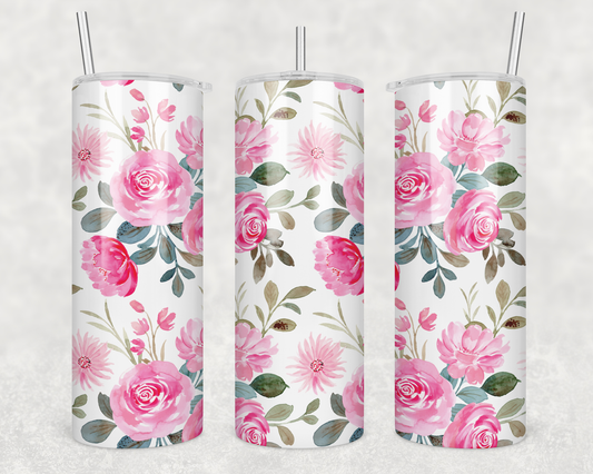 Pink Flowers Tumbler