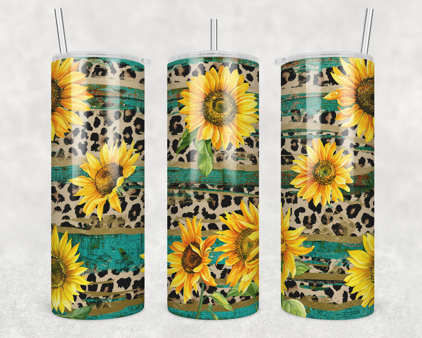 Sunflowers & Leopard Print Tumbler