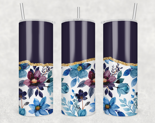 Dark Floral Tumbler