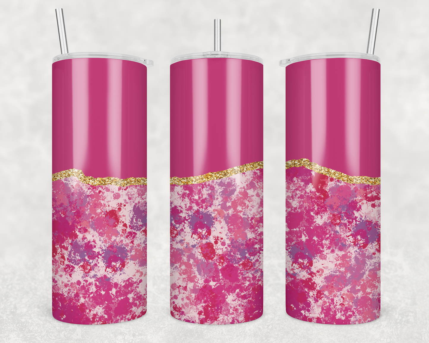 Pink Splatter Tumbler