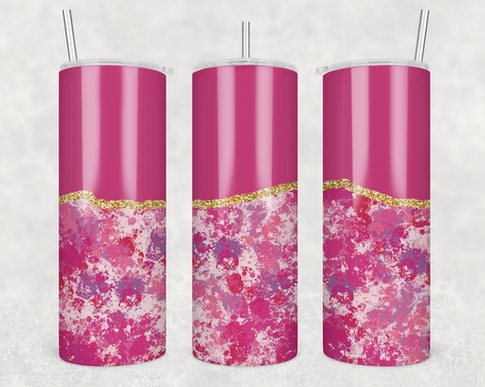 Pink Splatter Tumbler