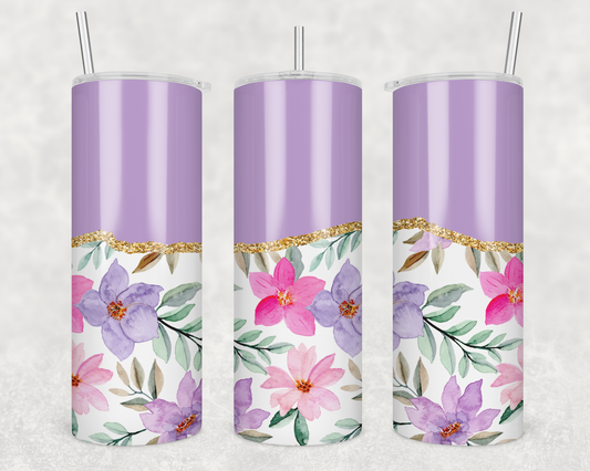 Purple Floral Tumbler