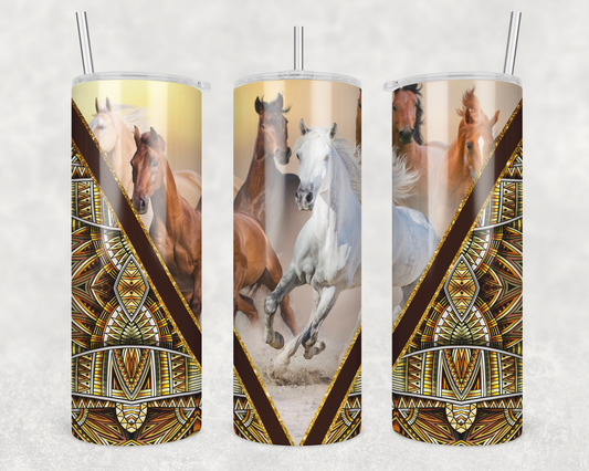 Aztec Horses Tumbler