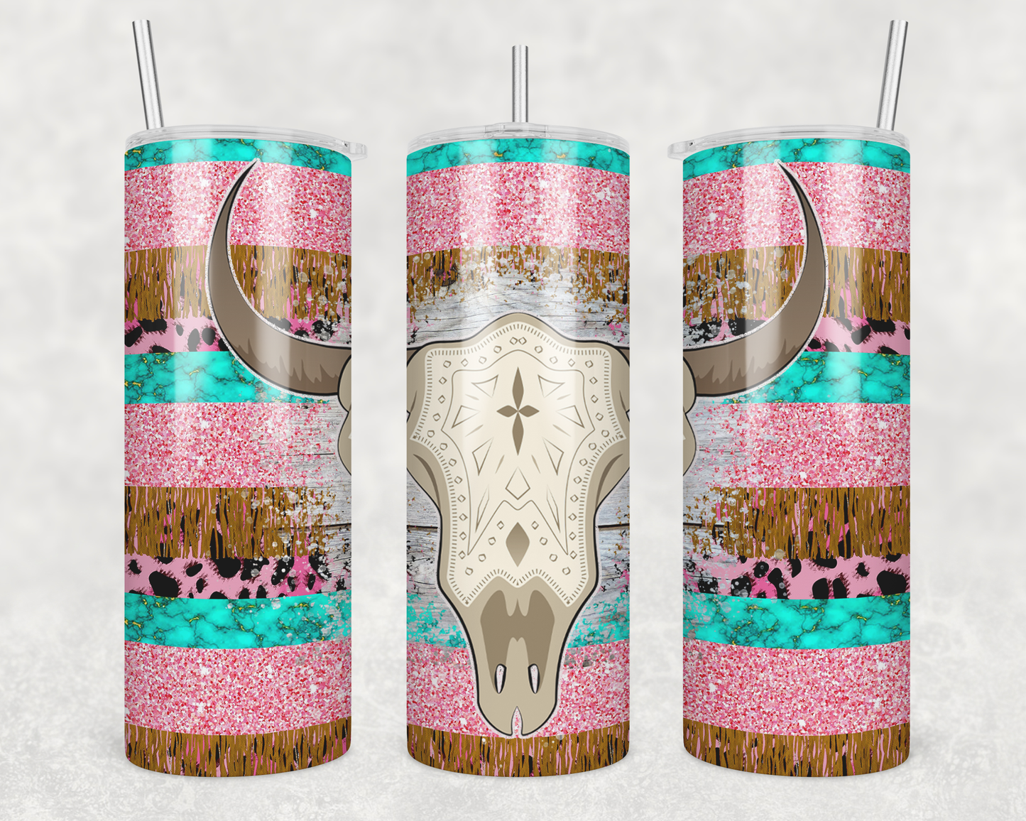 Striped Skull Tumbler