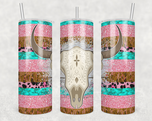 Striped Skull Tumbler