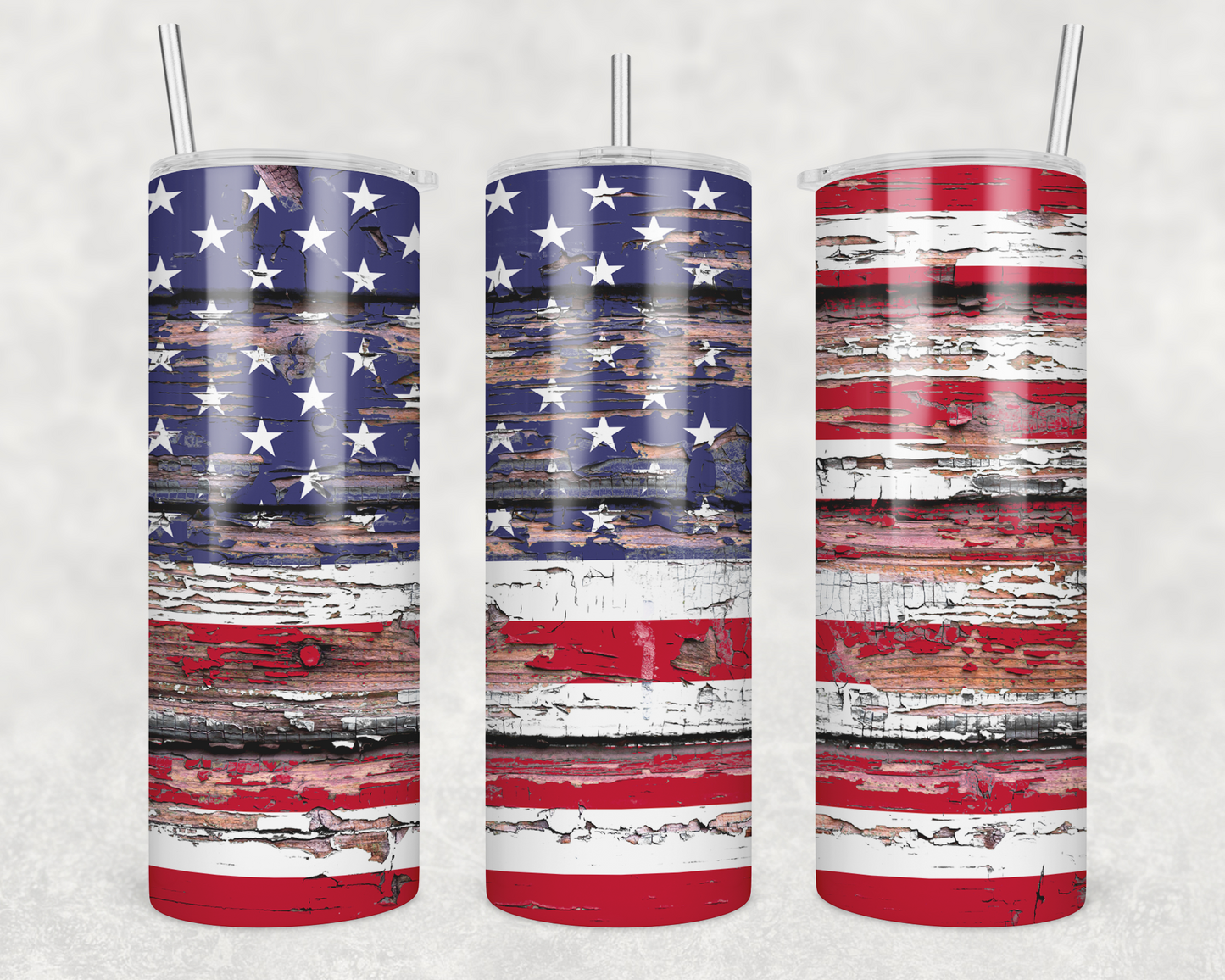 Distress American Flag Tumbler