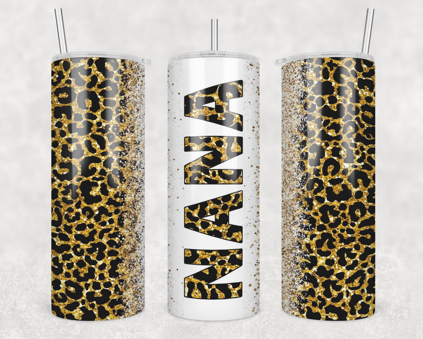 Nana Gold Cheetah Print Tumbler