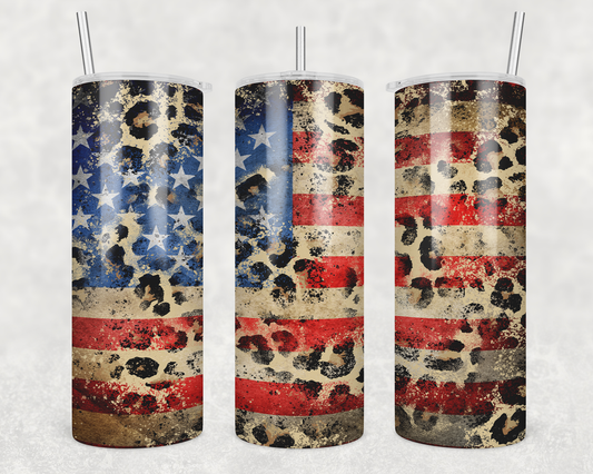 Cheetah Flag Tumbler