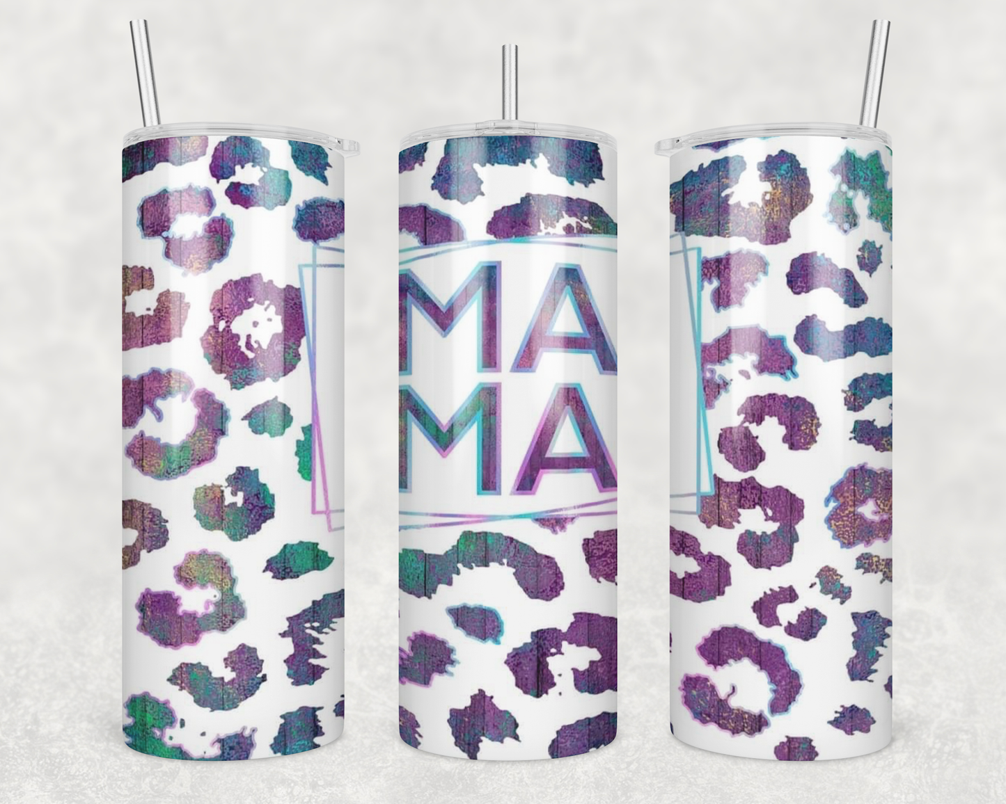 Multi Color Cheetah Print Mama Tumbler