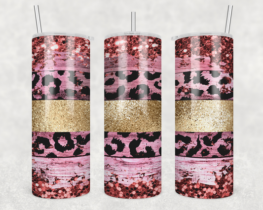 Pink & Gold Cheetah Print Tumbler
