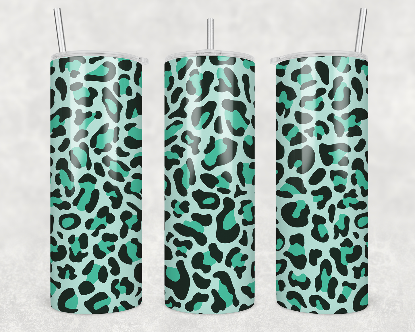 Green Cheetah Print Tumbler